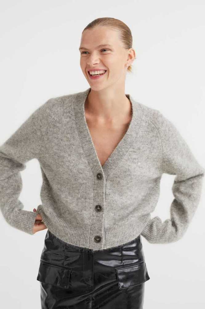 Suéteres H&M Lana-blend Cardigan Mujer Grises | 758049JLP