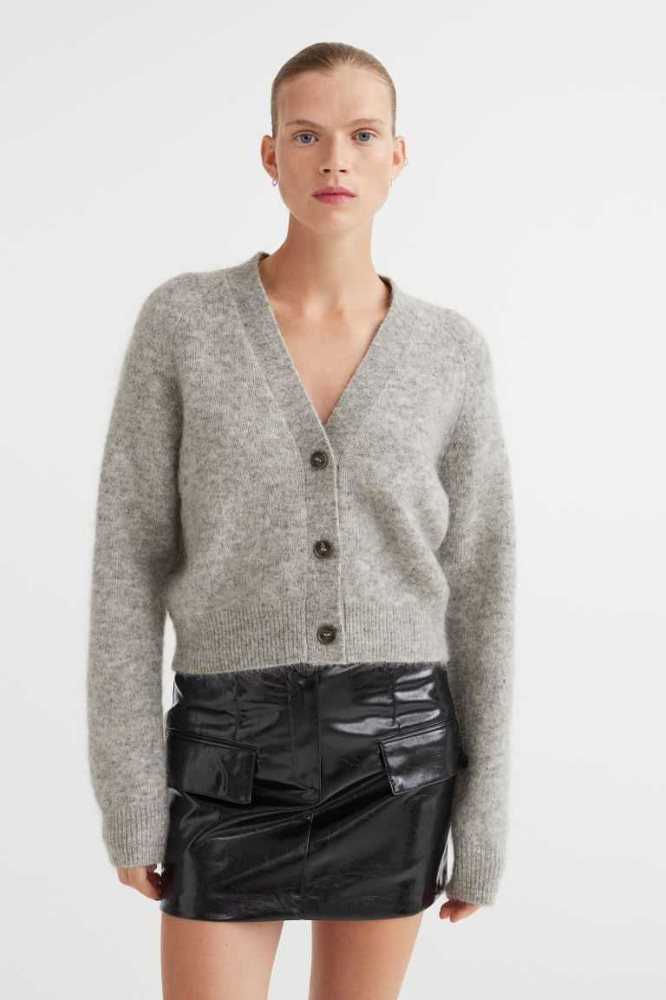 Suéteres H&M Lana-blend Cardigan Mujer Grises | 758049JLP