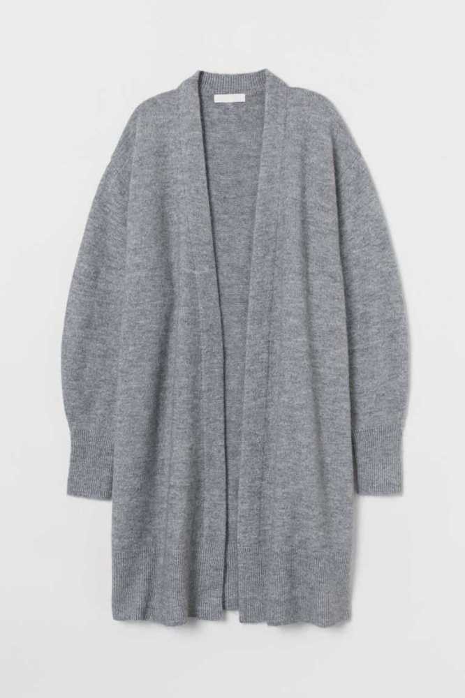 Suéteres H&M Long Cardigan Mujer Grises Oscuro | 185749KYU