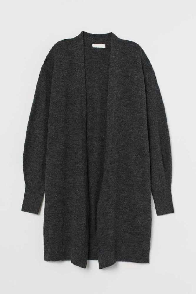 Suéteres H&M Long Cardigan Mujer Grises Oscuro | 185749KYU