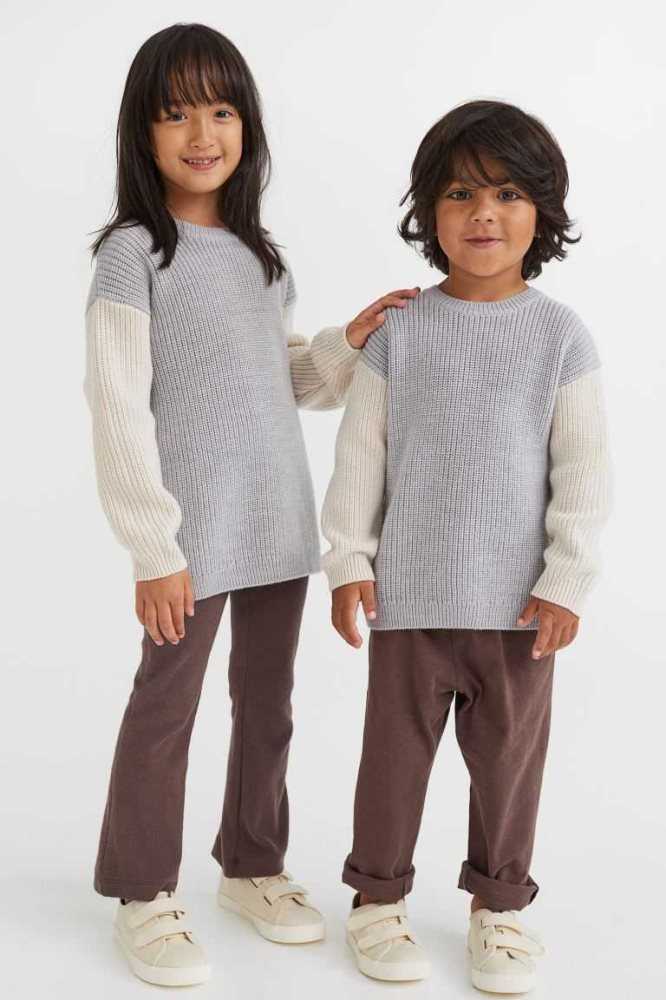 Suéteres H&M Merino Lana Rib-knit Niños Grises Marrom Marrom Oscuro | 208913CUY