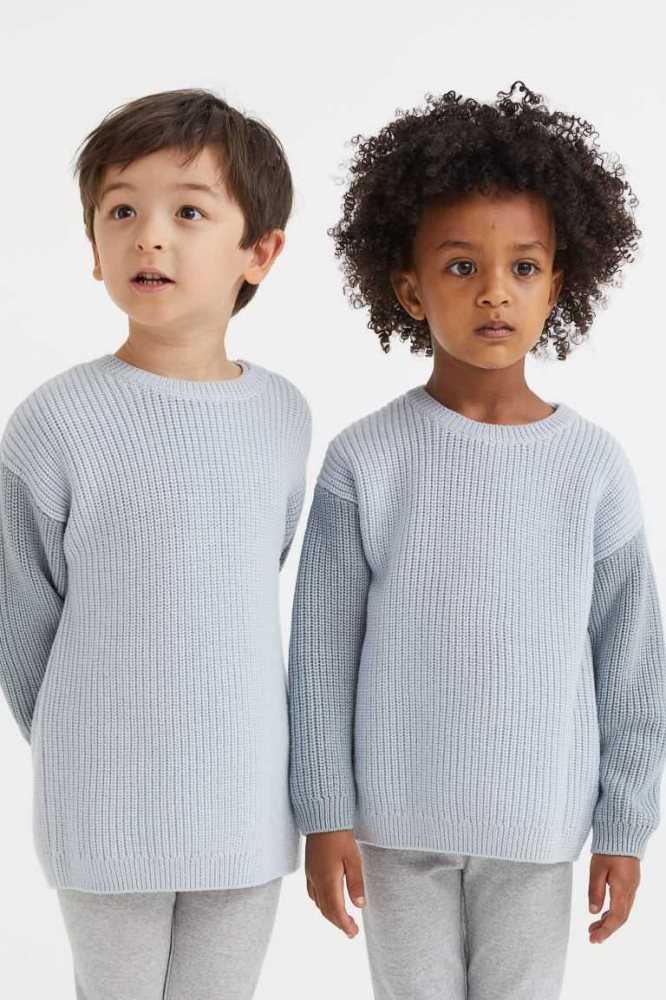 Suéteres H&M Merino Lana Rib-knit Niños Grises Marrom Marrom Oscuro | 208913CUY