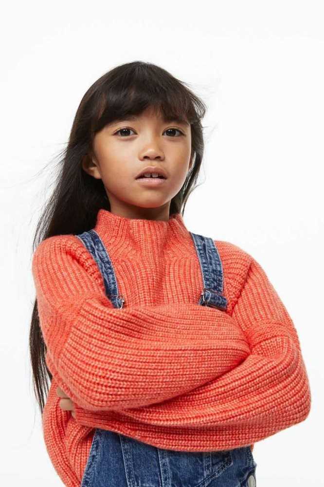 Suéteres H&M Mock Turtleneck Niños Naranjas | 680351OTN