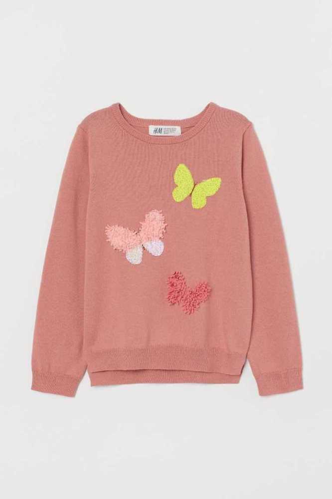 Suéteres H&M Motif-detail Knit Niños Creme | 401736MCO