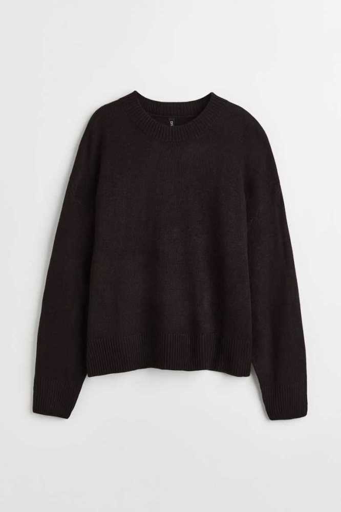 Suéteres H&M Mujer Negros | 985746UDQ