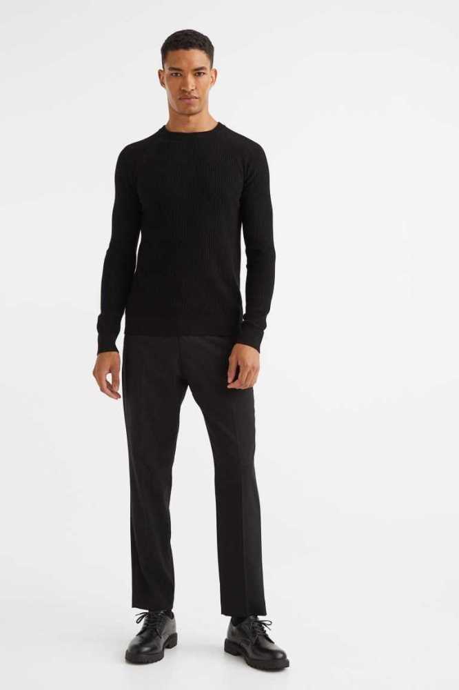 Suéteres H&M Muscle Fit Knit Hombre Blancos | 632049ORI