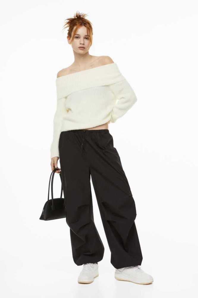 Suéteres H&M Off-the-shoulder Mujer Negros | 724503QIY