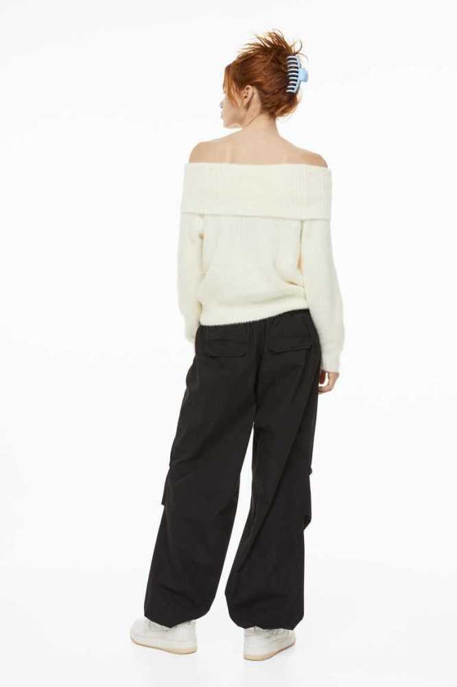 Suéteres H&M Off-the-shoulder Mujer Negros | 724503QIY