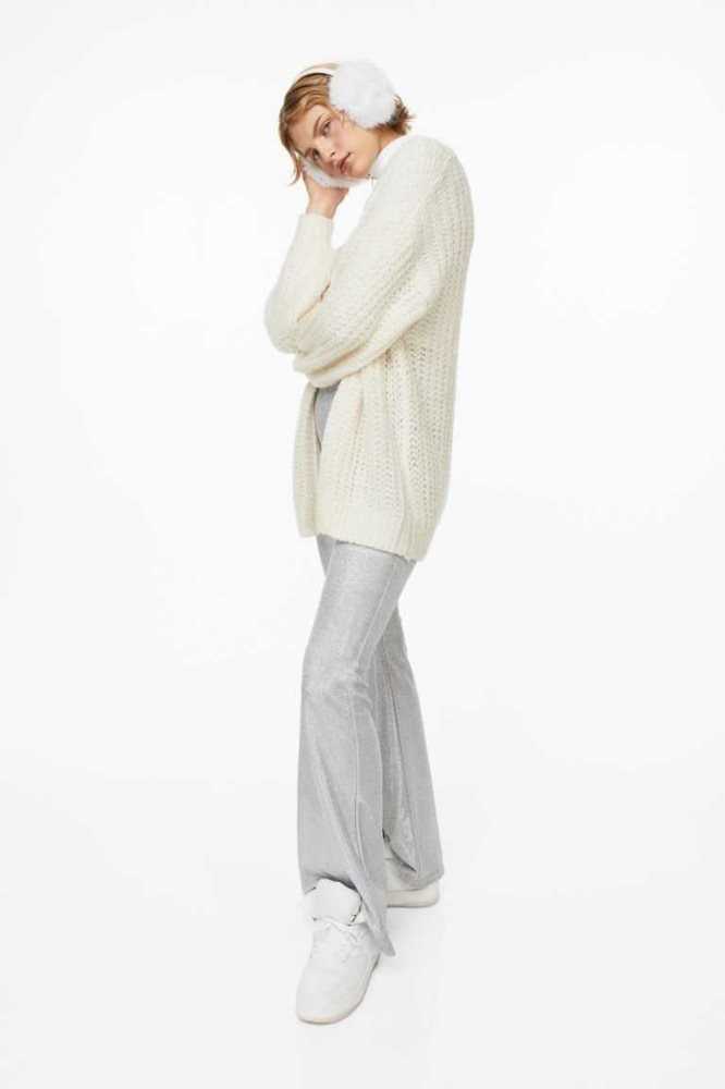 Suéteres H&M Oversized Cardigan Mujer Creme | 019267KQL