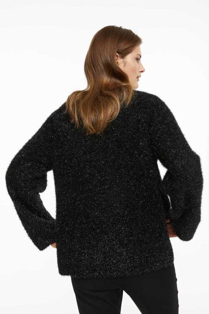 Suéteres H&M Oversized Fluffy Mujer Negros | 702394ZNG