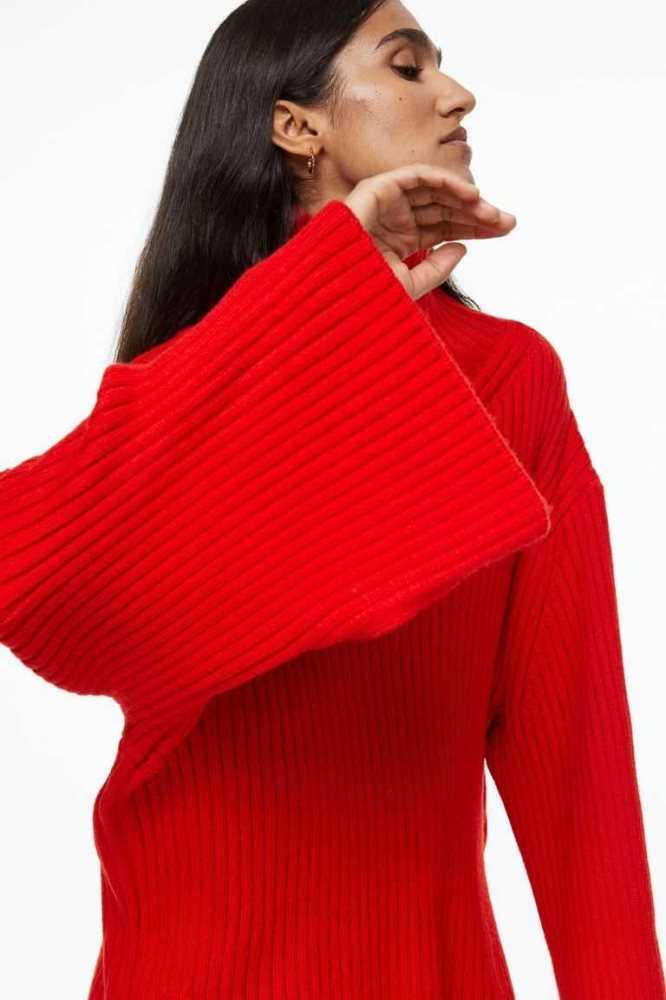 Suéteres H&M Oversized Mock-turtleneck Mujer Rojos | 539820NCF