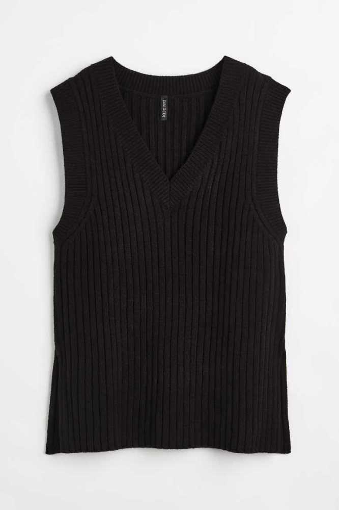 Suéteres H&M Oversized Rib-knit Vest Mujer Morados Claro | 543821MOF