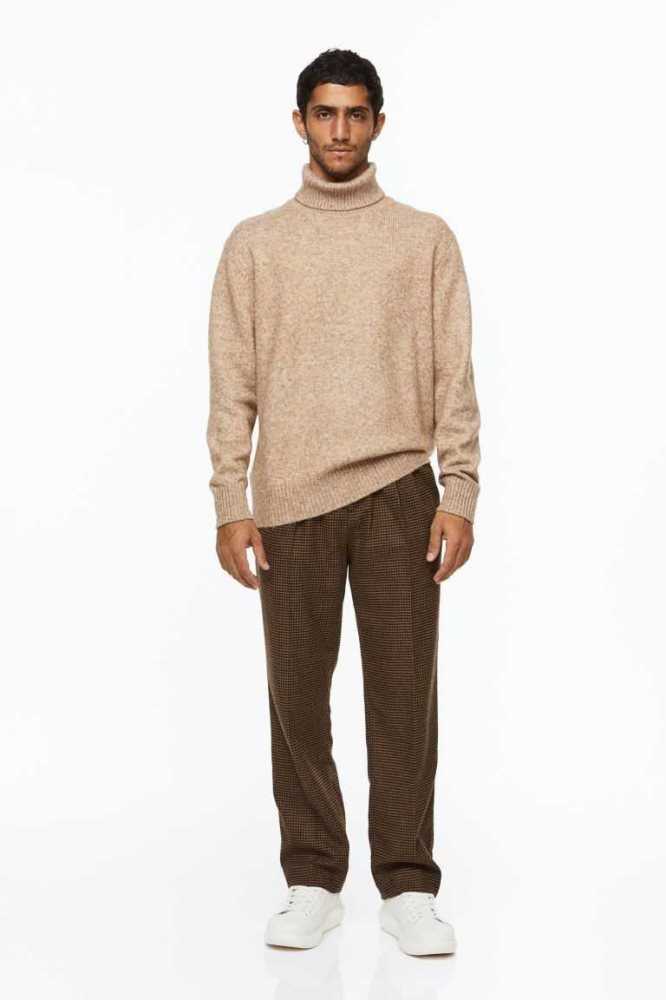 Suéteres H&M Relaxed Fit Fine-knit Turtleneck Hombre Grises Oscuro | 314578RBS