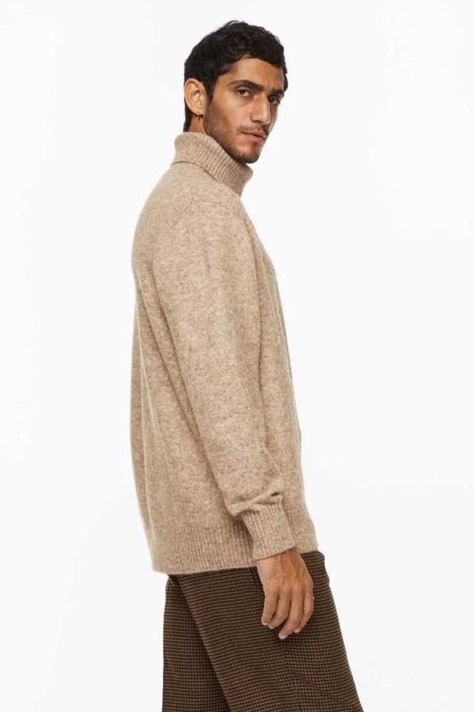 Suéteres H&M Relaxed Fit Fine-knit Turtleneck Hombre Grises Oscuro | 314578RBS