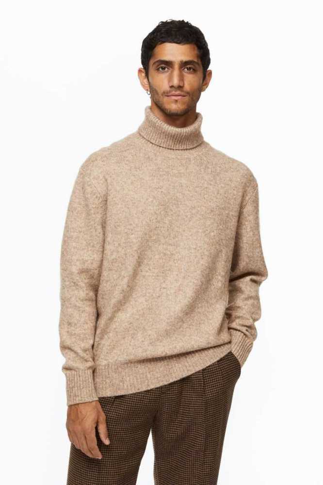 Suéteres H&M Relaxed Fit Fine-knit Turtleneck Hombre Grises Oscuro | 314578RBS