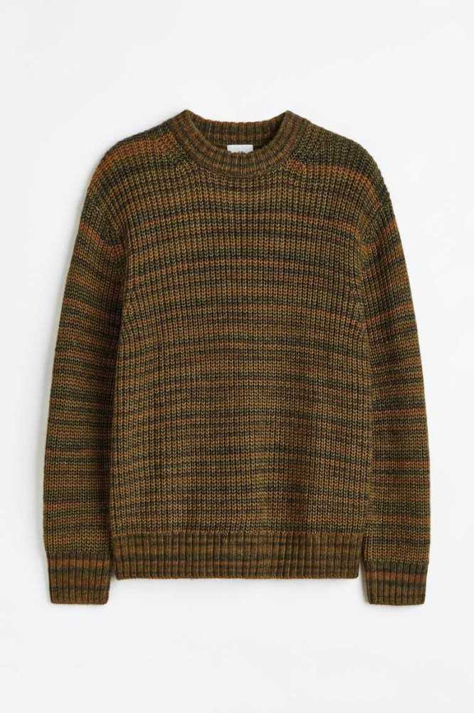 Suéteres H&M Relaxed Fit Rib-knit Hombre Beige | 370189YBR