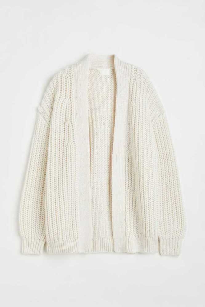 Suéteres H&M Rib-knit Cardigan Mujer Beige | 502946RDX