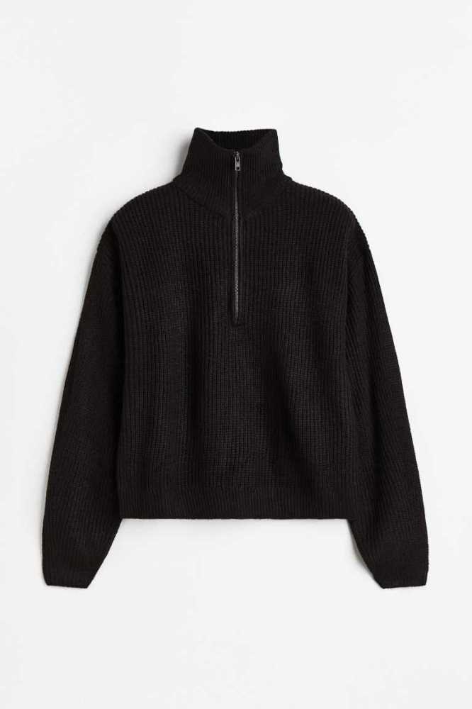 Suéteres H&M Rib-knit Half-zip Mujer Azules Claro | 108652HMO