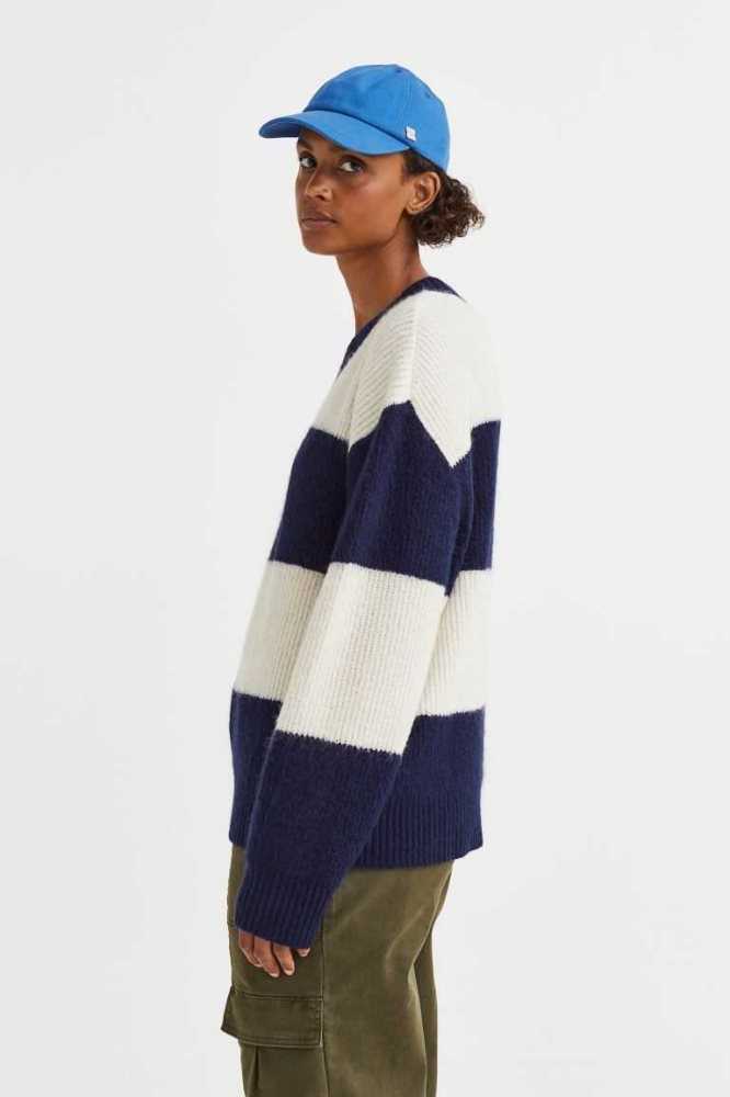 Suéteres H&M Rib-knit Mujer Azules | 632759ZCK