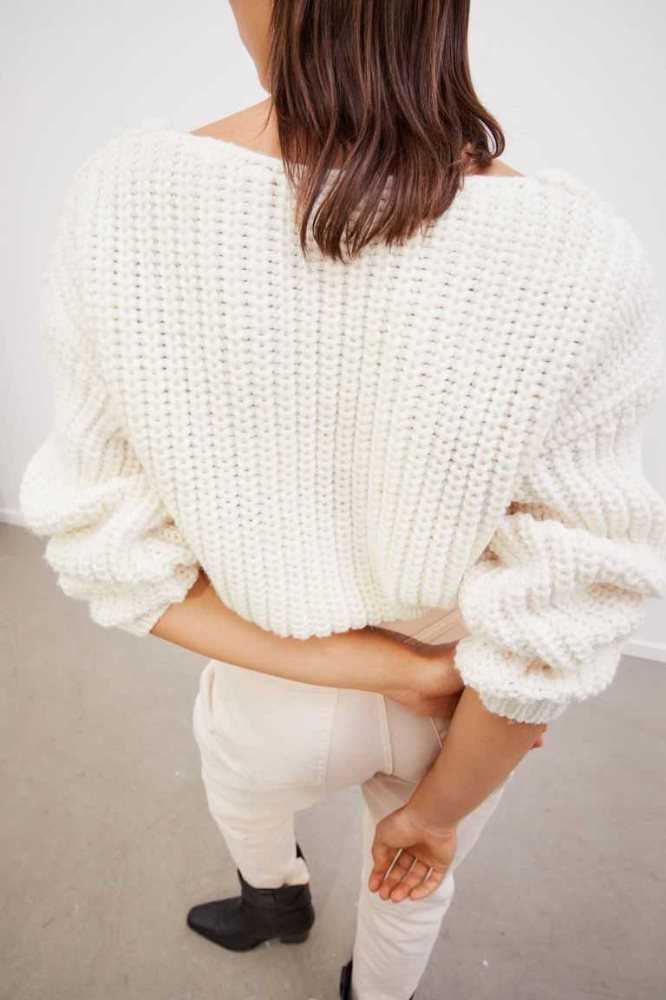 Suéteres H&M Rib-knit Mujer Beige Claro | 078495JBD