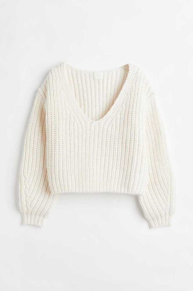 Suéteres H&M Rib-knit Mujer Beige Claro | 078495JBD