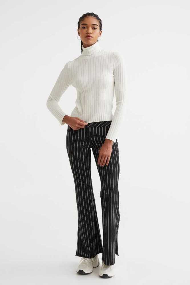 Suéteres H&M Rib-knit Turtleneck Top Mujer Grises Claro | 072384XEL