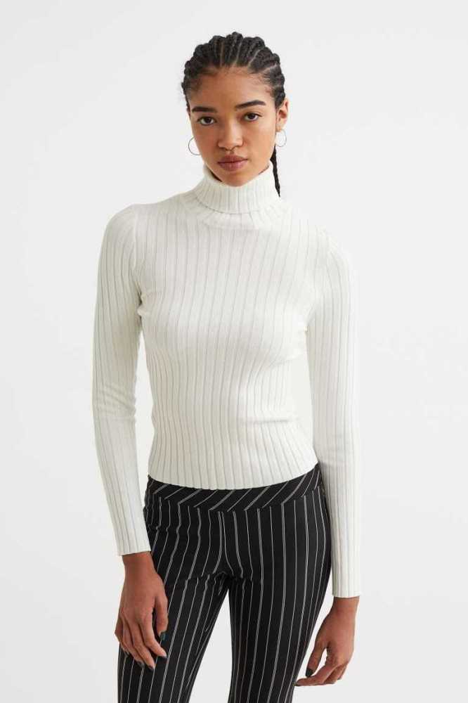 Suéteres H&M Rib-knit Turtleneck Top Mujer Naranjas | 941382EMW