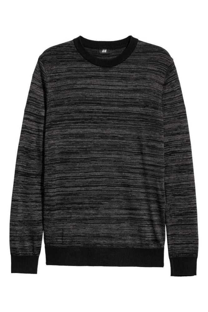 Suéteres H&M Slim Fit Fine-knit Algodon Hombre Marrom Oscuro | 213598IBF