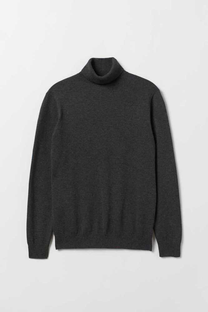 Suéteres H&M Slim Fit Fine-knit Turtleneck Hombre Marrom | 021987WMT