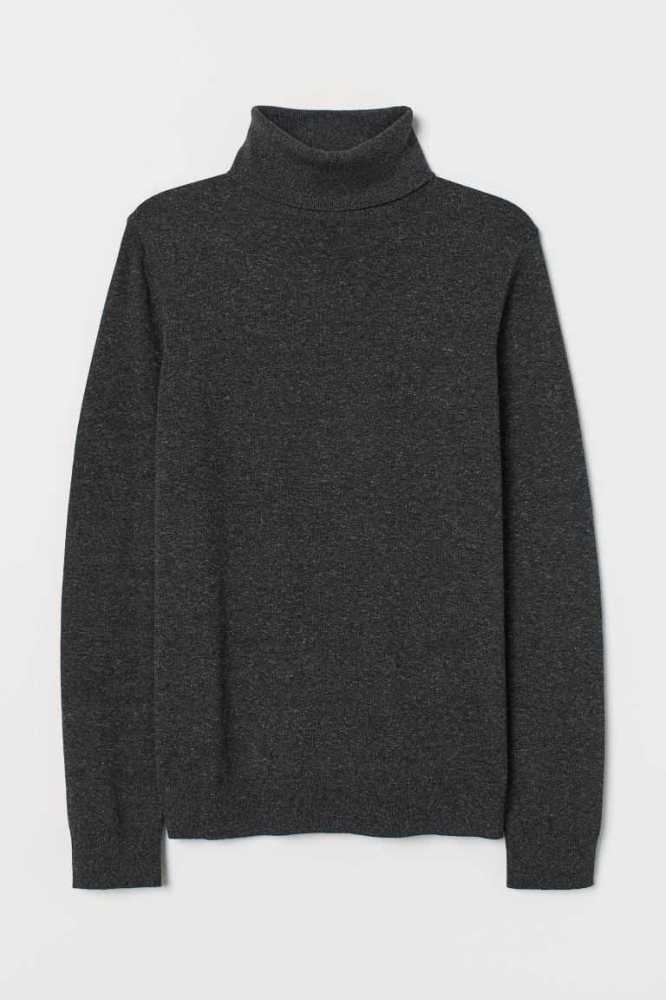 Suéteres H&M Slim Fit Fine-knit Turtleneck Hombre Grises | 786120VRD