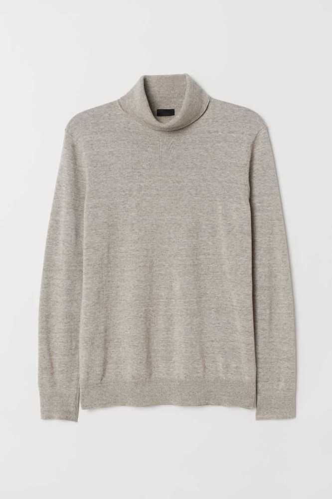 Suéteres H&M Slim Fit Fine-knit Turtleneck Hombre Blancos | 842190FUA