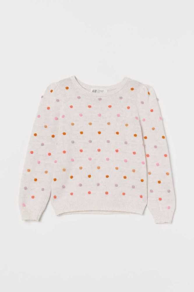 Suéteres H&M Textured-knit Niños Beige Blancos | 591407OFY