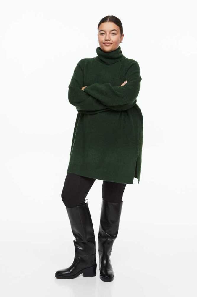 Suéteres H&M Turtleneck Mujer Verdes Oscuro | 783254TYF