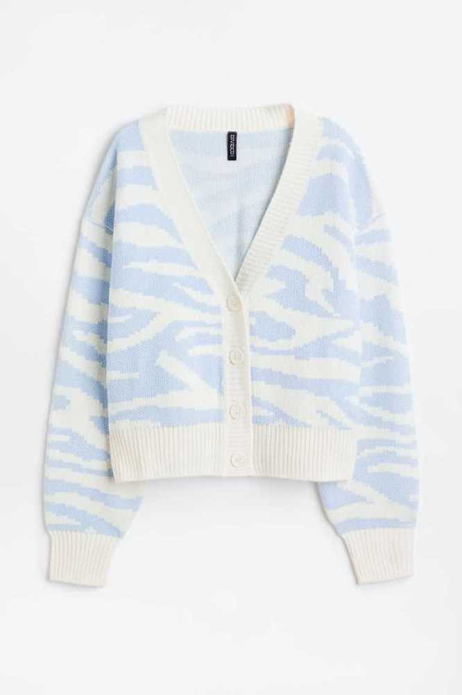 Suéteres H&M V-neck Cardigan Mujer Azules Claro | 041956VIX