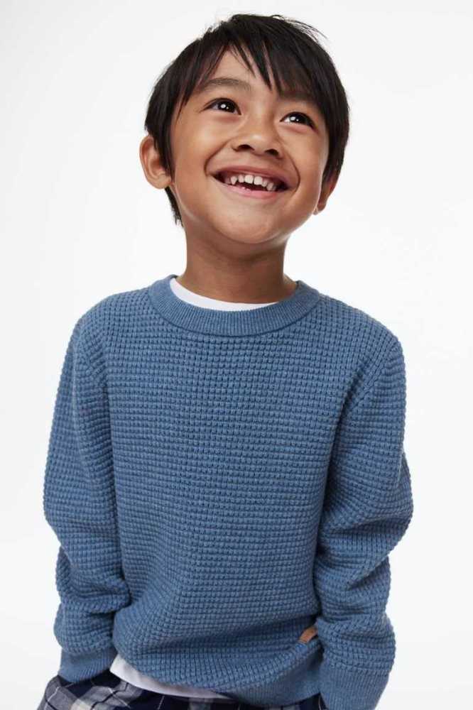 Suéteres H&M Waffle-knit Algodon Niños Amarillos | 203146VZK