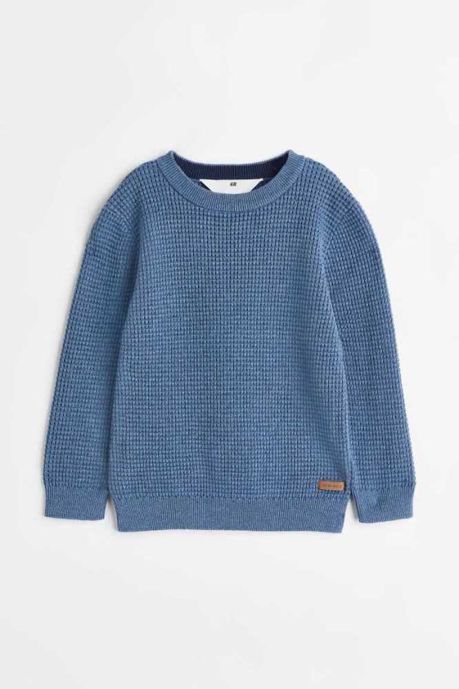 Suéteres H&M Waffle-knit Algodon Niños Morados Claro | 725034DLE