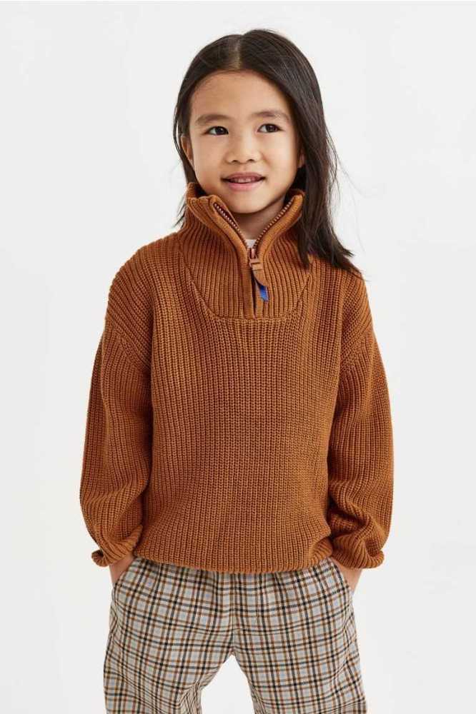 Suéteres H&M Zip-top Knit Niños Marrom | 719864TYU