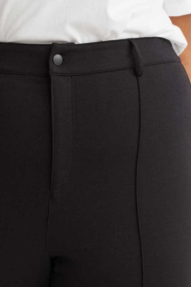 Talla Extra H&M Crease-front Leggings Mujer Negros | 980453LNT