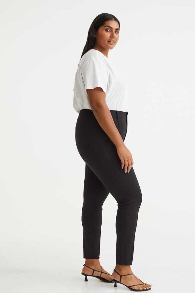 Talla Extra H&M Crease-front Leggings Mujer Negros | 980453LNT