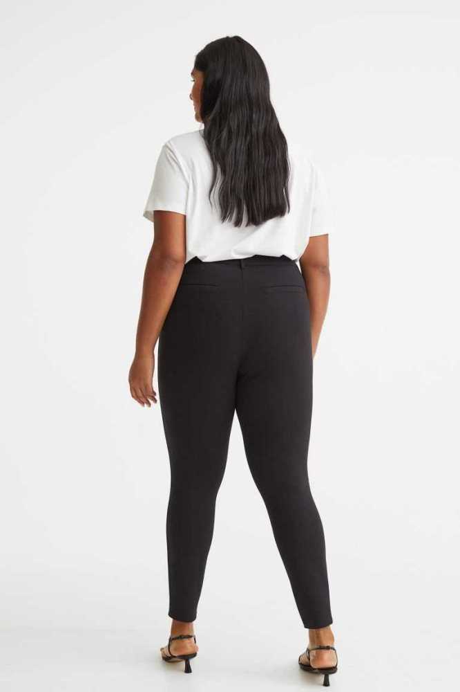 Talla Extra H&M Crease-front Leggings Mujer Negros | 980453LNT