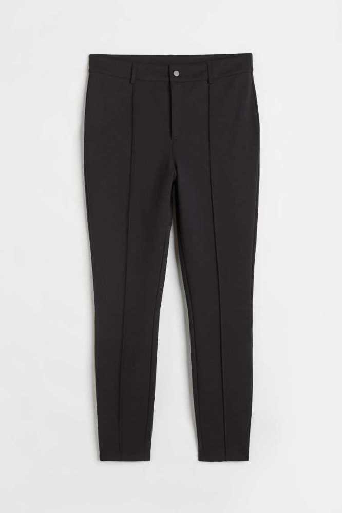 Talla Extra H&M Crease-front Leggings Mujer Negros | 980453LNT