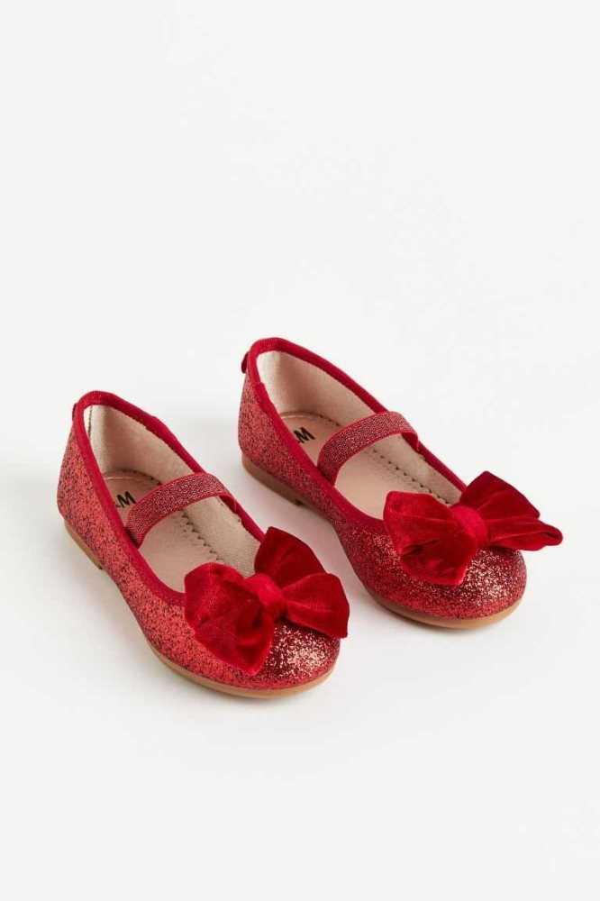 Tenis Planos H&M Ballet Niños Rojos | 716348YWK