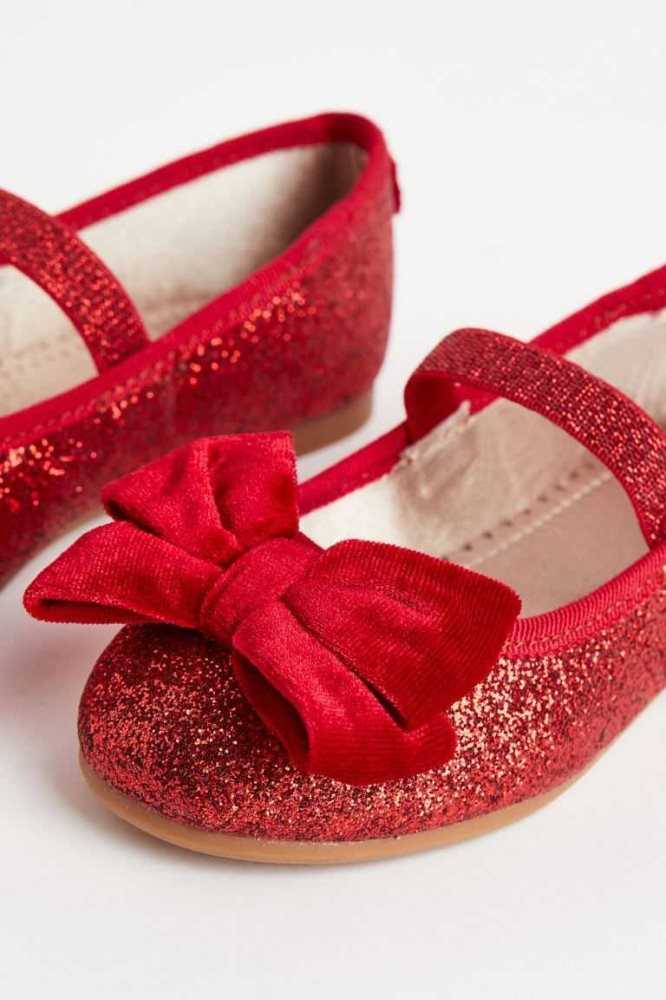 Tenis Planos H&M Ballet Niños Rojos | 716348YWK