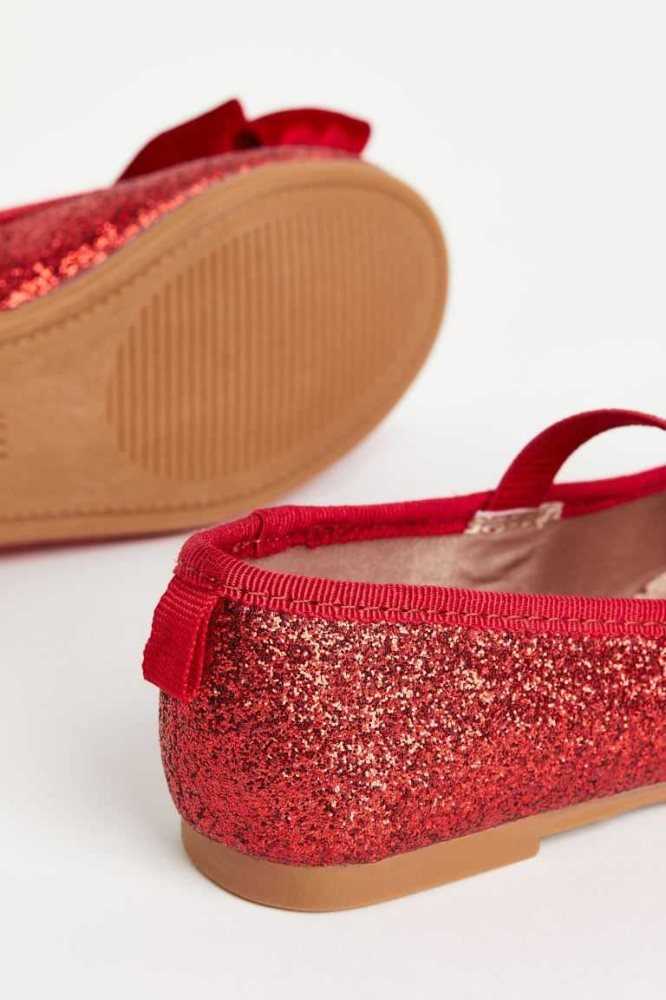 Tenis Planos H&M Ballet Niños Rojos | 716348YWK