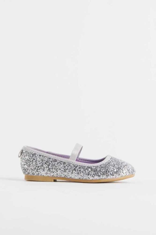 Tenis Planos H&M Glittery Ballet Niños Morados | 124370BWY