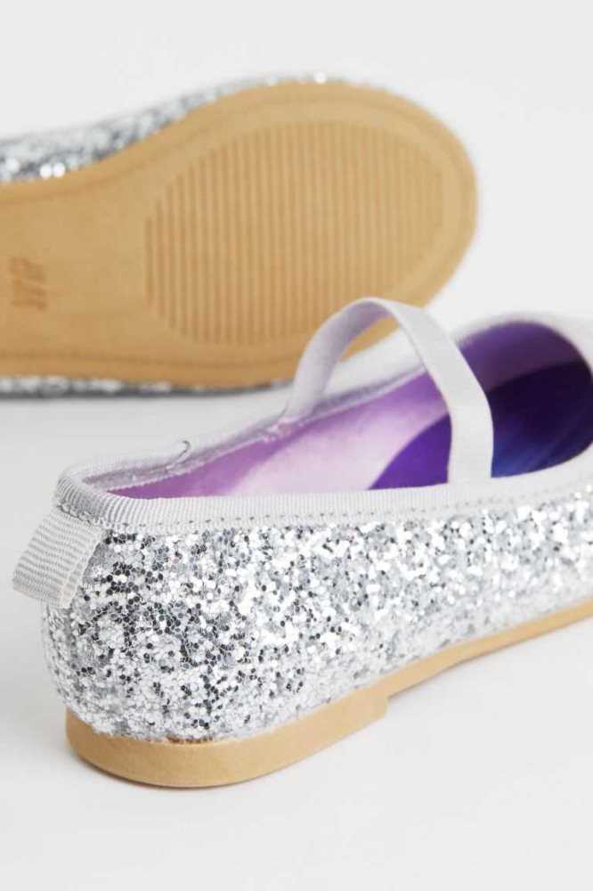 Tenis Planos H&M Glittery Ballet Niños Morados | 124370BWY