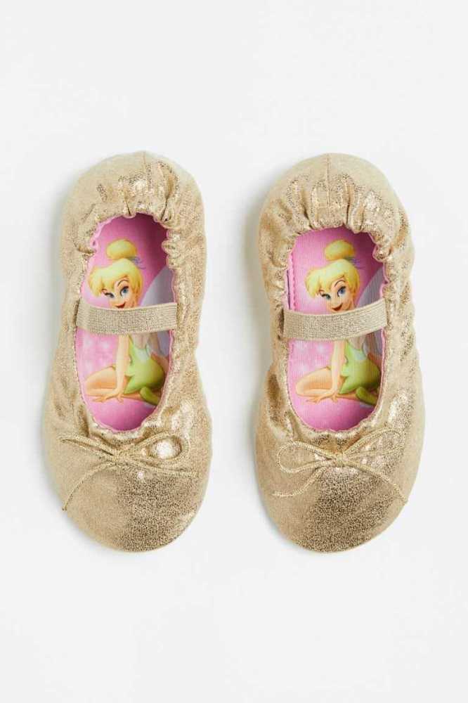 Tenis Planos H&M Shimmery Ballet Niños Dorados | 698514YUO