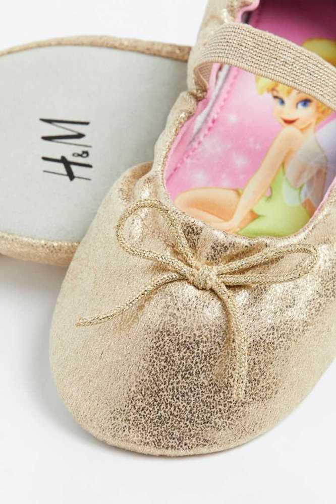 Tenis Planos H&M Shimmery Ballet Niños Dorados | 698514YUO