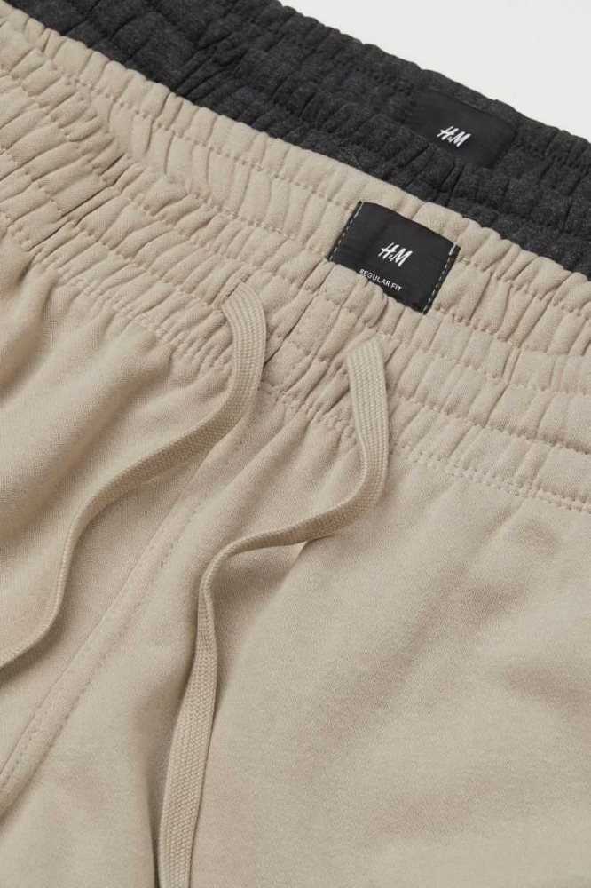 Tops H&M 2-pack Regular Fit Sweatpants Hombre Beige Verdes | 378419ZGR