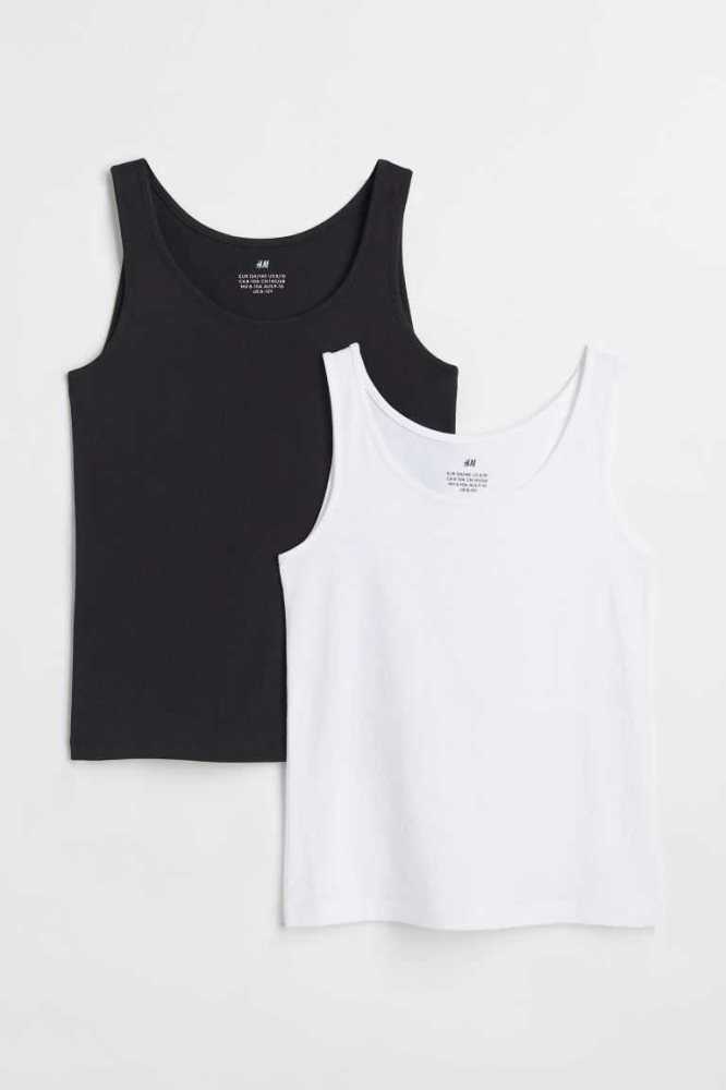 Tops H&M 2-pack Tank Niños Blancos | 970568WVF